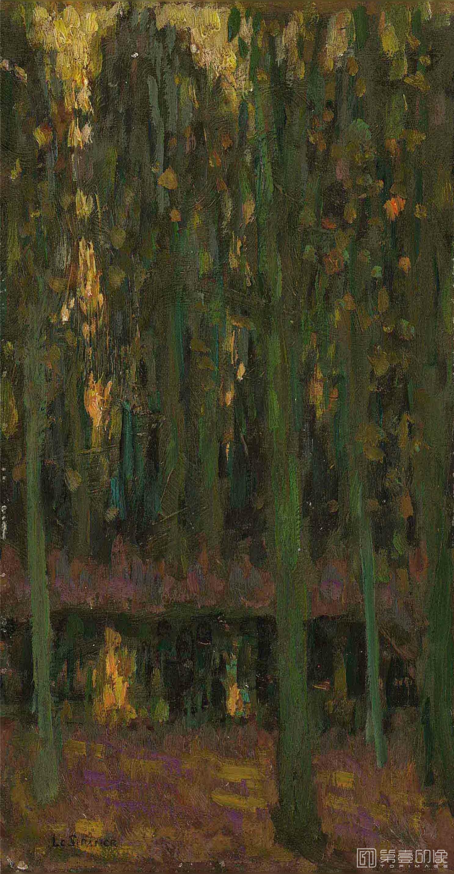 油画-LEBASSINCARRéPARCDETRIANONàVERSAILLES